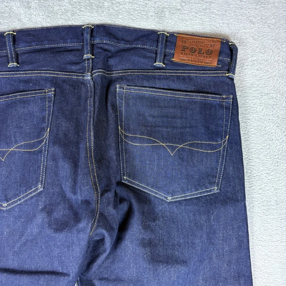 Polo Ralph Lauren Jeans Men 40x32 (Fits 42x34) Slim Fit Dark Wash‎ Indigo Denim